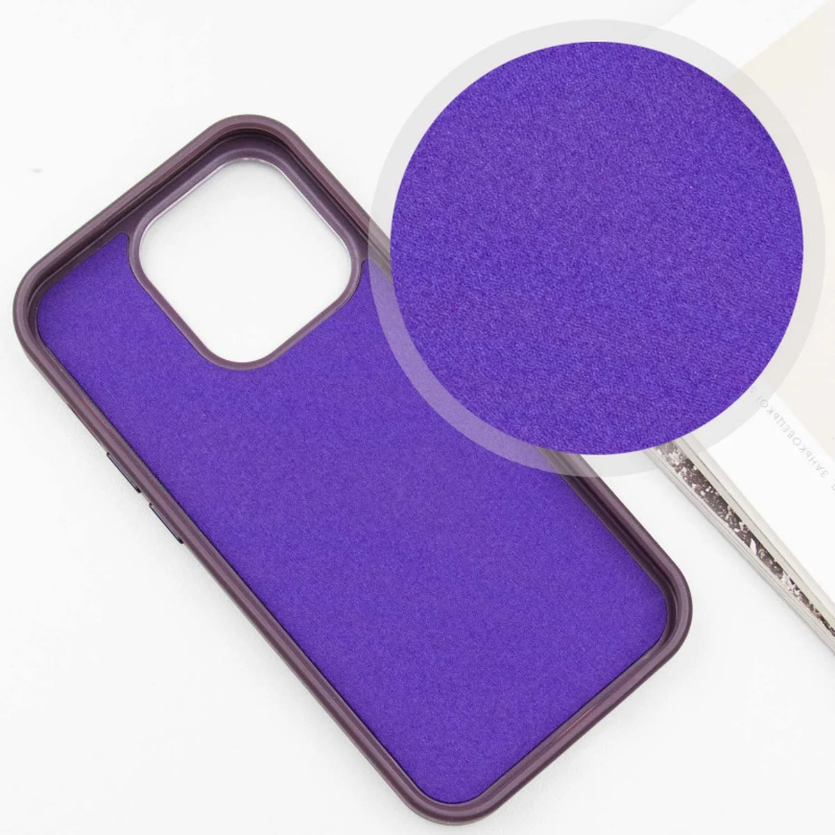Кожаный чехол SnapCase with MagSafe для Apple iPhone 14 Pro (6.1") Dark Purple