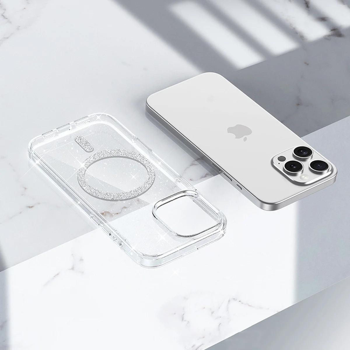 Чехол TPU Eclipse Sparkle (MagFit) для Apple iPhone 14 Pro (6.1") Clear