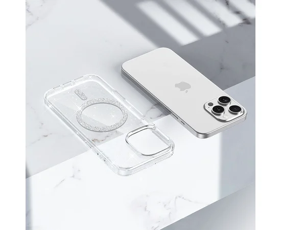 Чехол TPU Eclipse Sparkle (MagFit) для Apple iPhone 14 Pro (6.1") Clear