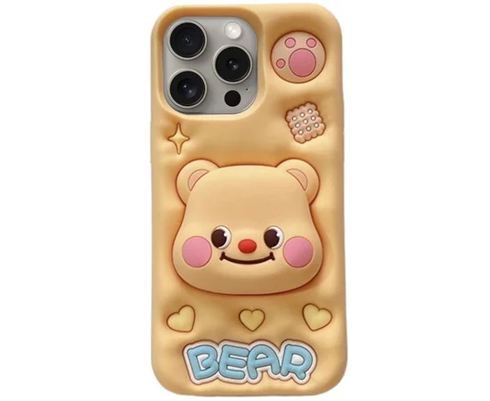 Силиконовый чехол Funny 3D для Apple iPhone 14 Pro (6.1") Little bear