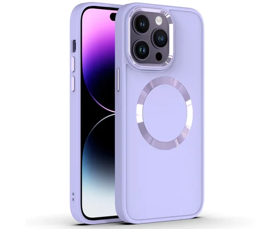 TPU чехол Bonbon Metal Style with MagSafe для Apple iPhone 14 Pro (6.1") Сиреневый / Dasheen