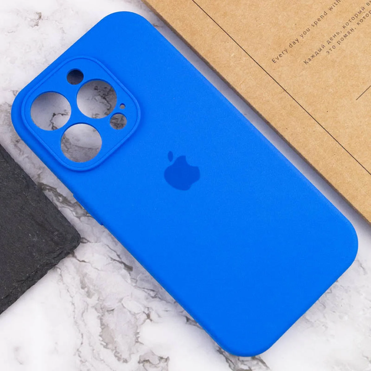 Чехол Silicone Case Full Camera Protective (AA) для Apple iPhone 14 Pro (6.1") Синий / Capri Blue / PVH
