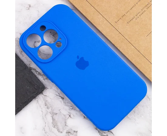 Чехол Silicone Case Full Camera Protective (AA) для Apple iPhone 14 Pro (6.1") Синий / Capri Blue / PVH