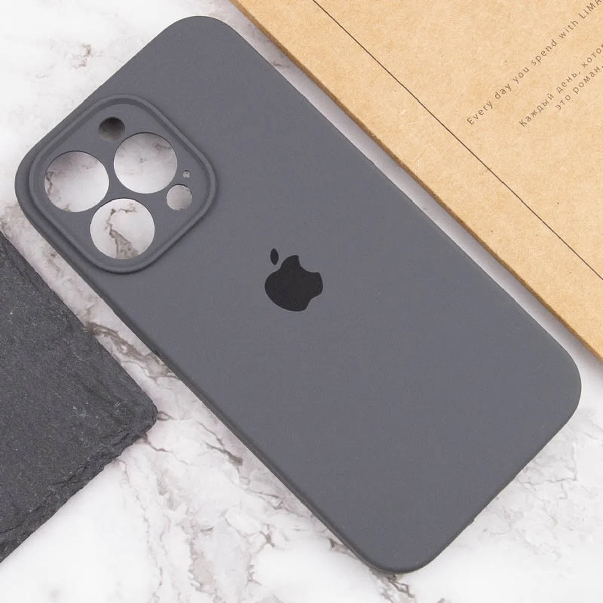 Чохол Silicone Case Full Camera Protective (AA) Apple iPhone 14 Pro (6.1") Сірий / Dark Gray / PVH