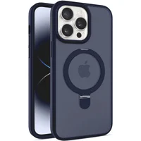 TPU+PC чохол Metal Buttons with MagSafe Colorful HQ Ring для Apple iPhone 14 Pro (6.1") Dark Blue
