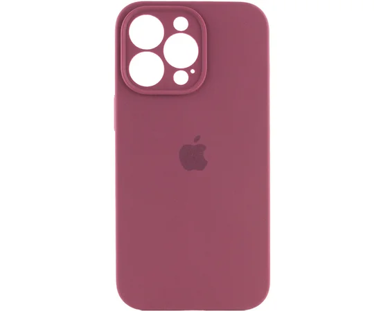 Чехол Silicone Case Full Camera Protective (AA) для Apple iPhone 14 Pro (6.1") Бордовый / Plum