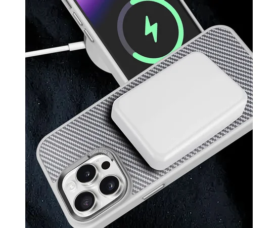 Чехол TPU+PC Carbon Mirage with MagSafe для Apple iPhone 14 Pro (6.1") Grey