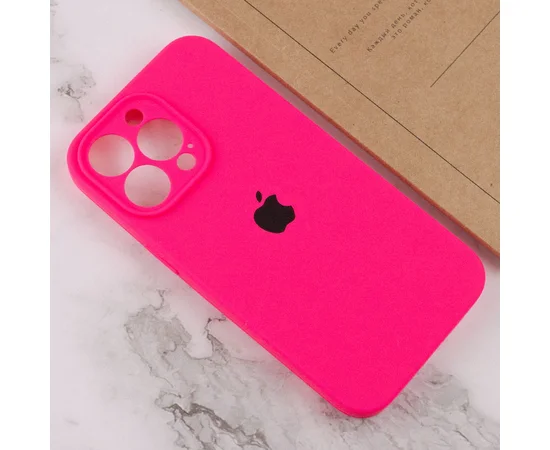 Чехол Silicone Case Full Camera Protective (AA) для Apple iPhone 14 Pro (6.1") Розовый / Barbie pink / PVH