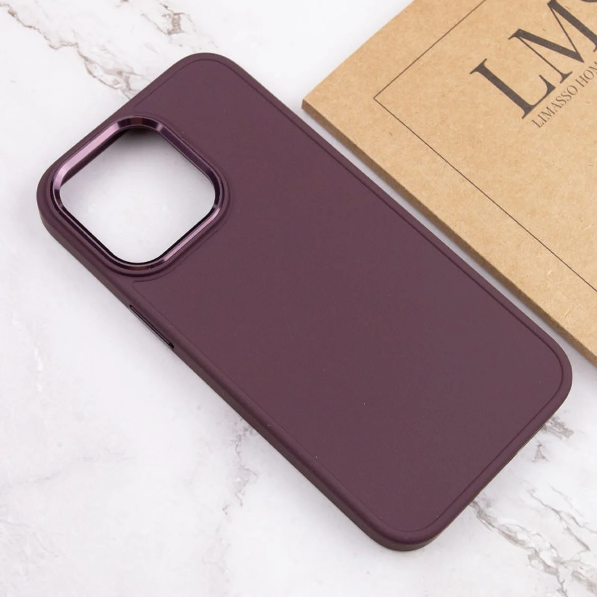 TPU чехол Bonbon Metal Style для Apple iPhone 14 Pro (6.1") Бордовый / Plum