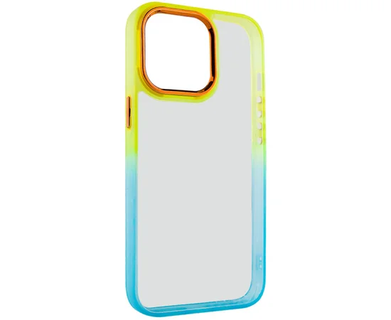 Чехол TPU+PC Fresh sip series для Apple iPhone 14 Pro (6.1") Бирюзовый / Оранжевый