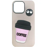 Чохол TPU Leather Toys для Apple iPhone 14 Pro (6.1") Coffee / Pink