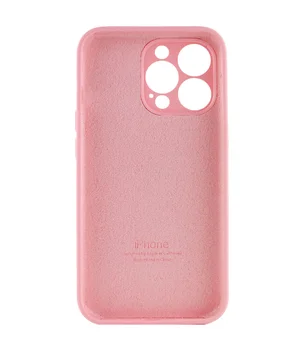 Чехол Silicone Case Full Camera Protective (AA) для Apple iPhone 14 Pro (6.1") Розовый / Light pink