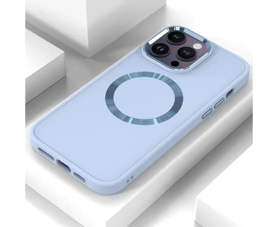 TPU чехол Bonbon Metal Style with MagSafe для Apple iPhone 14 Pro (6.1") Голубой / Mist Blue