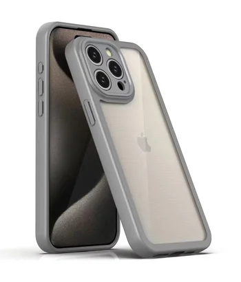 TPU чохол Transparent + Colour 1,5mm для Apple iPhone 14 Pro (6.1") Grey