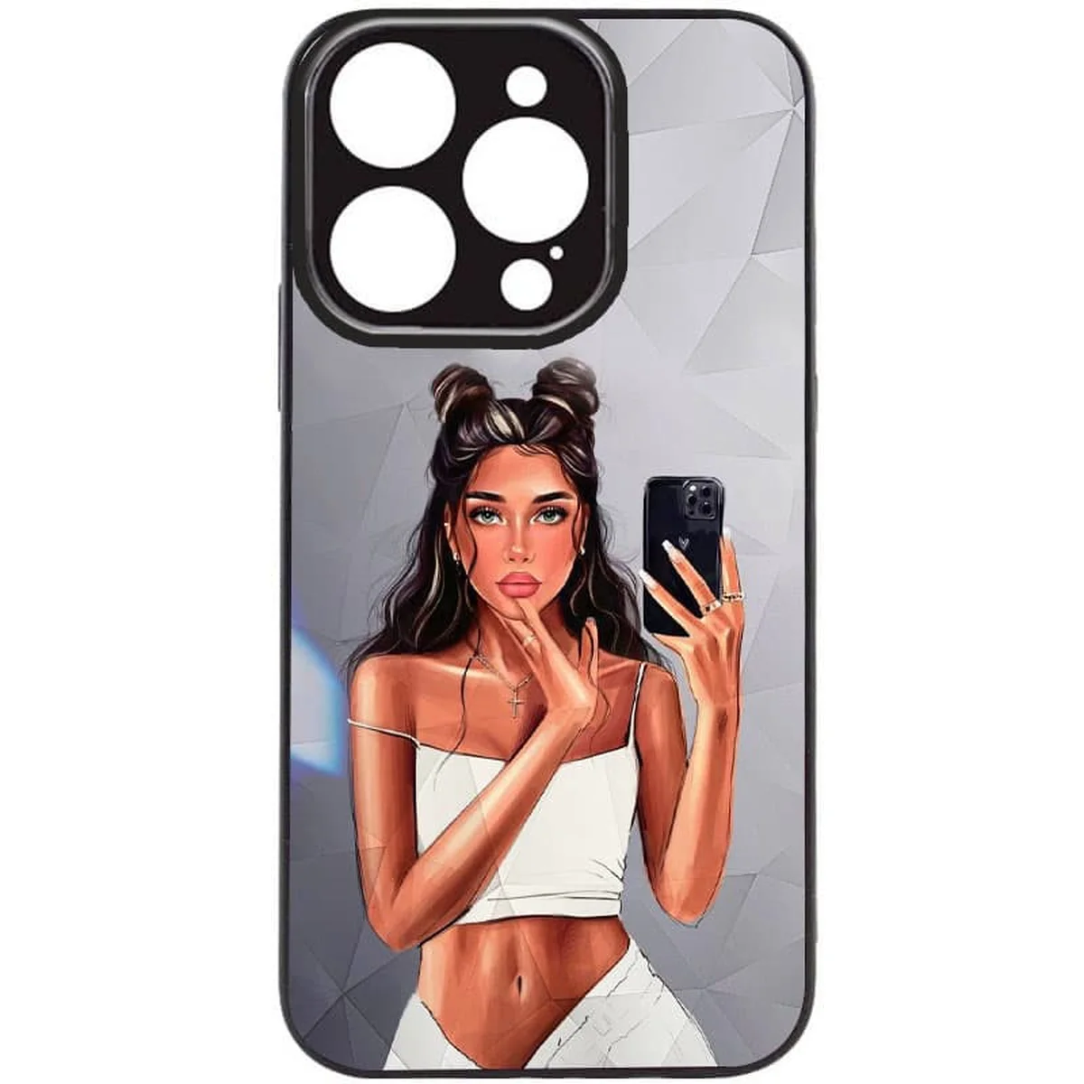 TPU+PC чехол Prisma Ladies для Apple iPhone 14 Pro (6.1") Black in White
