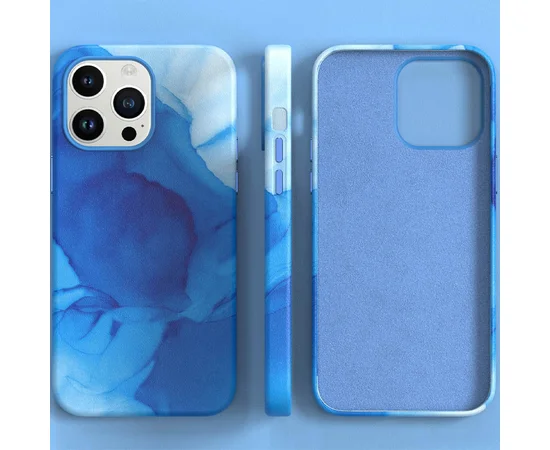 Кожаный чехол Figura Series Case with MagSafe для Apple iPhone 14 Pro (6.1") Blue