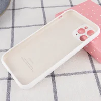 Чехол Silicone Case Full Camera Protective (AA) для Apple iPhone 14 Pro (6.1") Белый / White