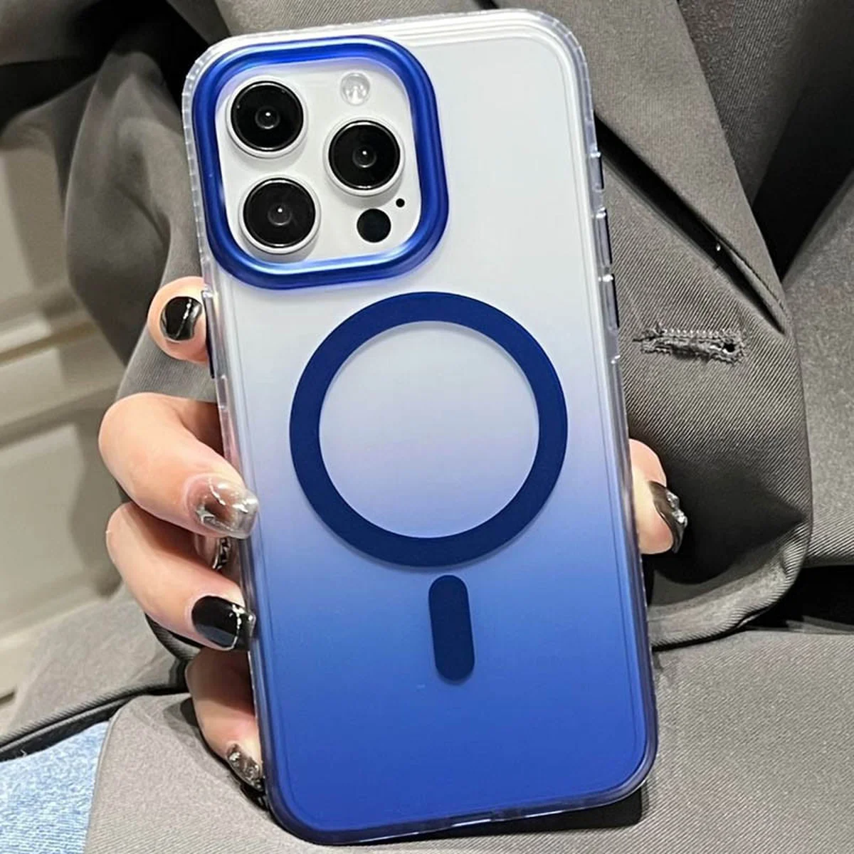 Чехол TPU+PC Shadow with MagSafe для Apple iPhone 14 Pro (6.1") Blue