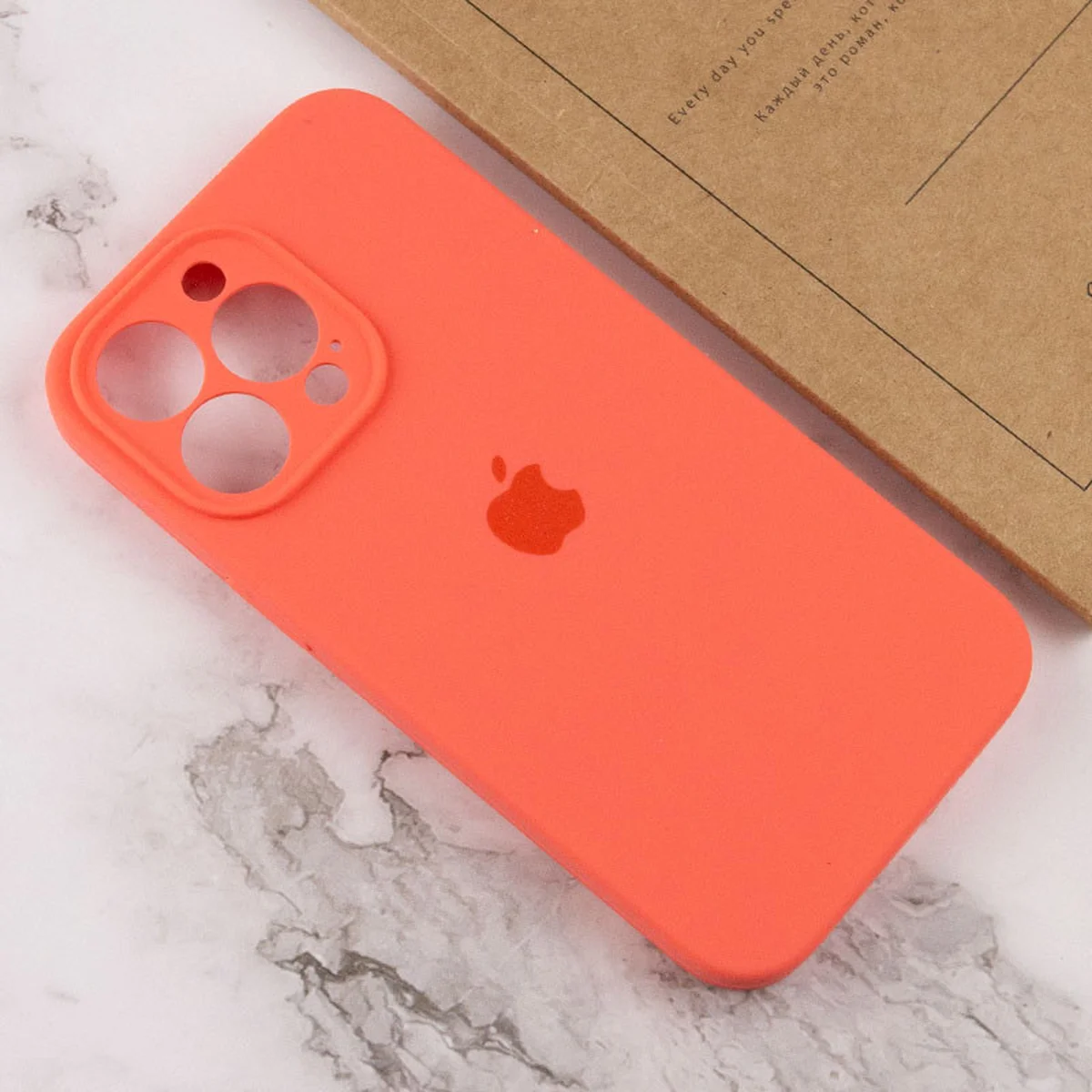 Чохол Silicone Case Full Camera Protective (AA) Apple iPhone 14 Pro (6.1") Помаранчевий / Pink citrus