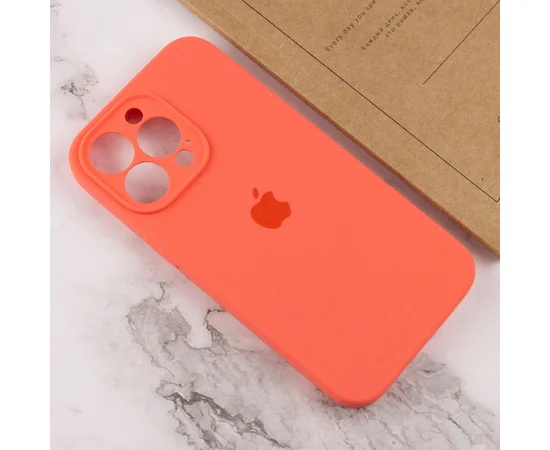 Чехол Silicone Case Full Camera Protective (AA) для Apple iPhone 14 Pro (6.1") Оранжевый / Pink citrus
