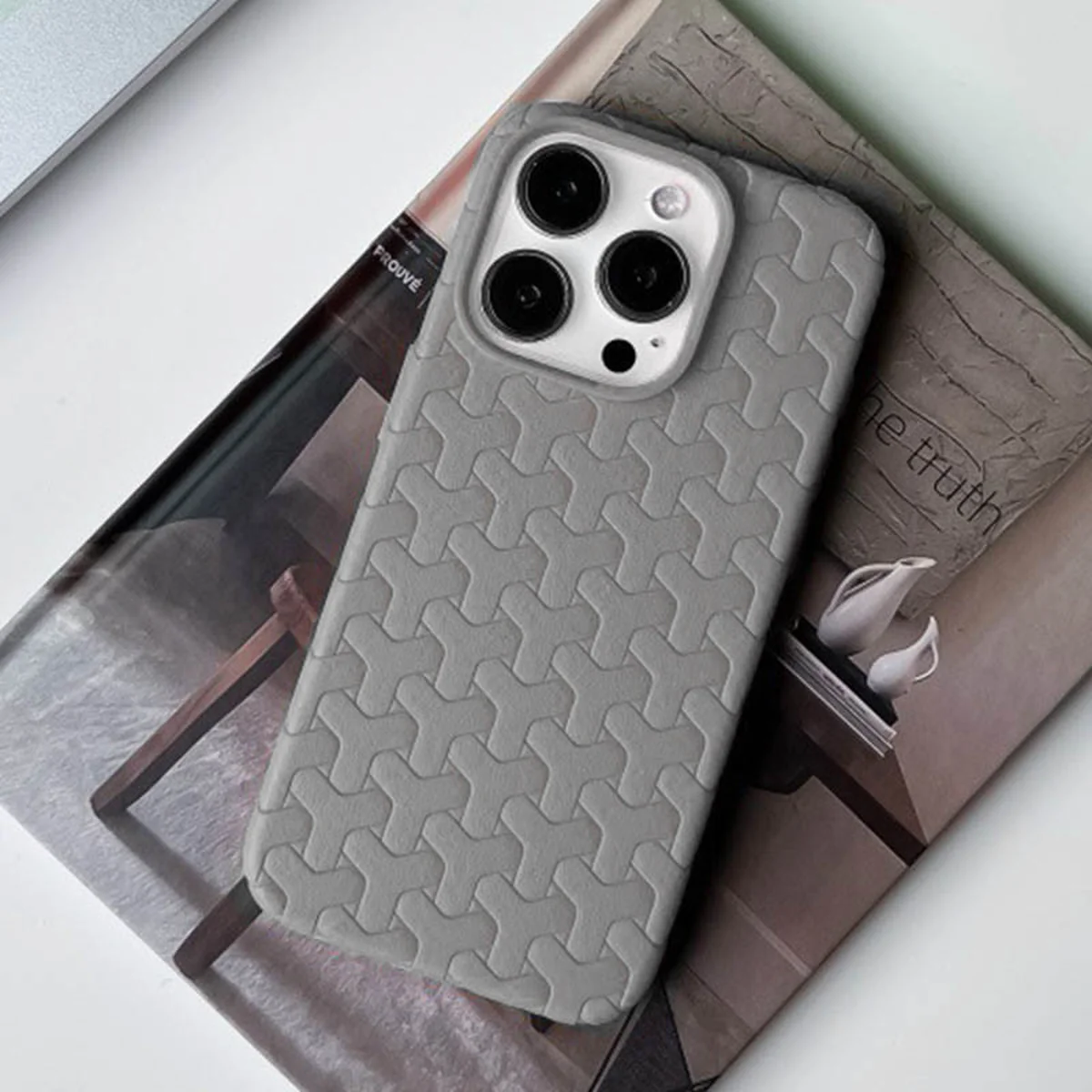 Чехол TPU Weaving для Apple iPhone 14 Pro (6.1") Grey
