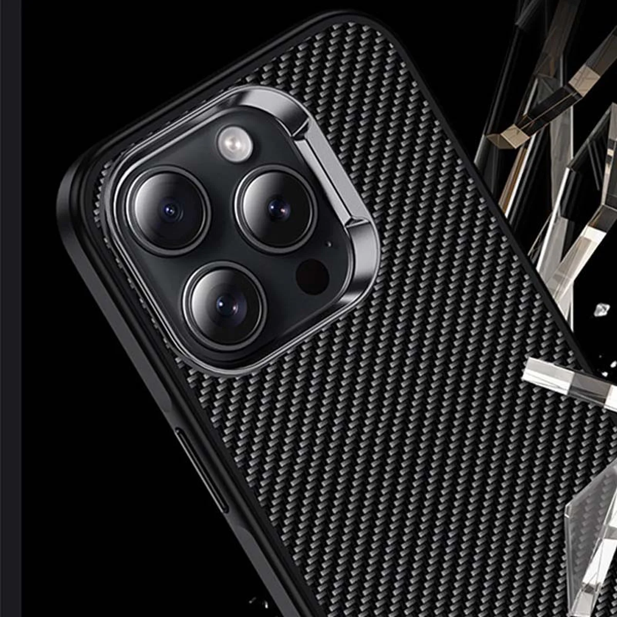 Чехол TPU+PC Carbon with MagSafe для Apple iPhone 14 Pro (6.1") Black