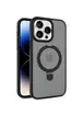 TPU+PC чохол Metal Buttons with MagSafe Colorful HQ Ring для Apple iPhone 14 Pro (6.1") Black