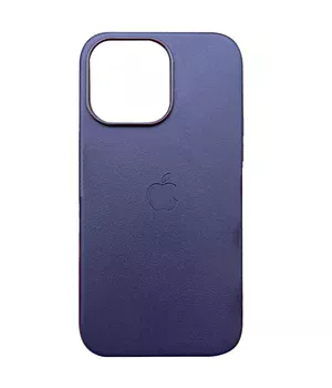Шкіряний чохол Leather Case (AAA) з MagSafe and Animation для Apple iPhone 14 Pro (6.1") Deep Violet