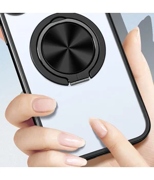 TPU+PC чохол Metal Ring with MagSafe для Apple iPhone 14 Pro (6.1") Чорний