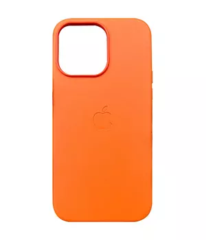 Кожаный чехол Leather Case (AAA) with MagSafe and Animation для Apple iPhone 14 Pro (6.1") Orange