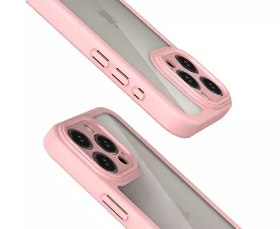 TPU чехол Transparent + Colour 1,5mm для Apple iPhone 14 Pro (6.1") Pink