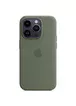 Чохол Silicone case (AAA) full with Magsafe для Apple iPhone 14 Pro (6.1") Зелений / Olive