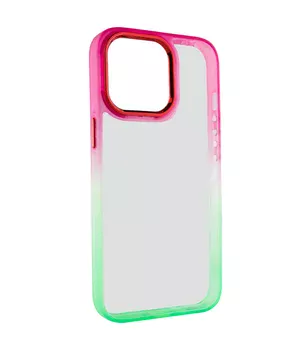 Чехол TPU+PC Fresh sip series для Apple iPhone 14 Pro (6.1") Салатовый / Розовый