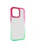 Чехол TPU+PC Fresh sip series для Apple iPhone 14 Pro (6.1") Салатовый / Розовый