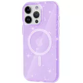 Чехол TPU Galaxy Sparkle (MagFit) для Apple iPhone 14 Pro (6.1") Purple+Glitter