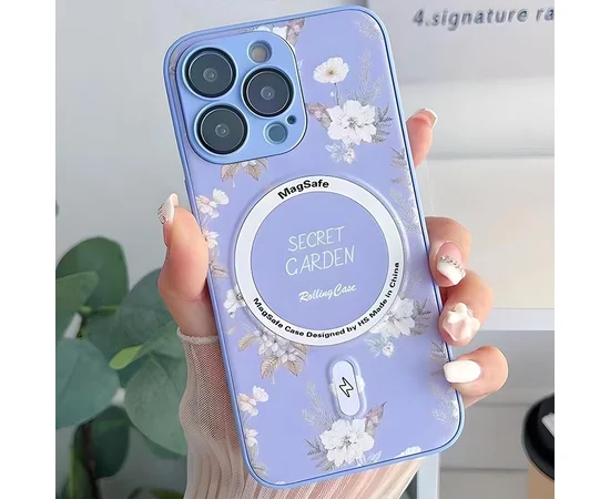 TPU+PC чехол Secret Garden with MagSafe для Apple iPhone 14 Pro (6.1") Lilac