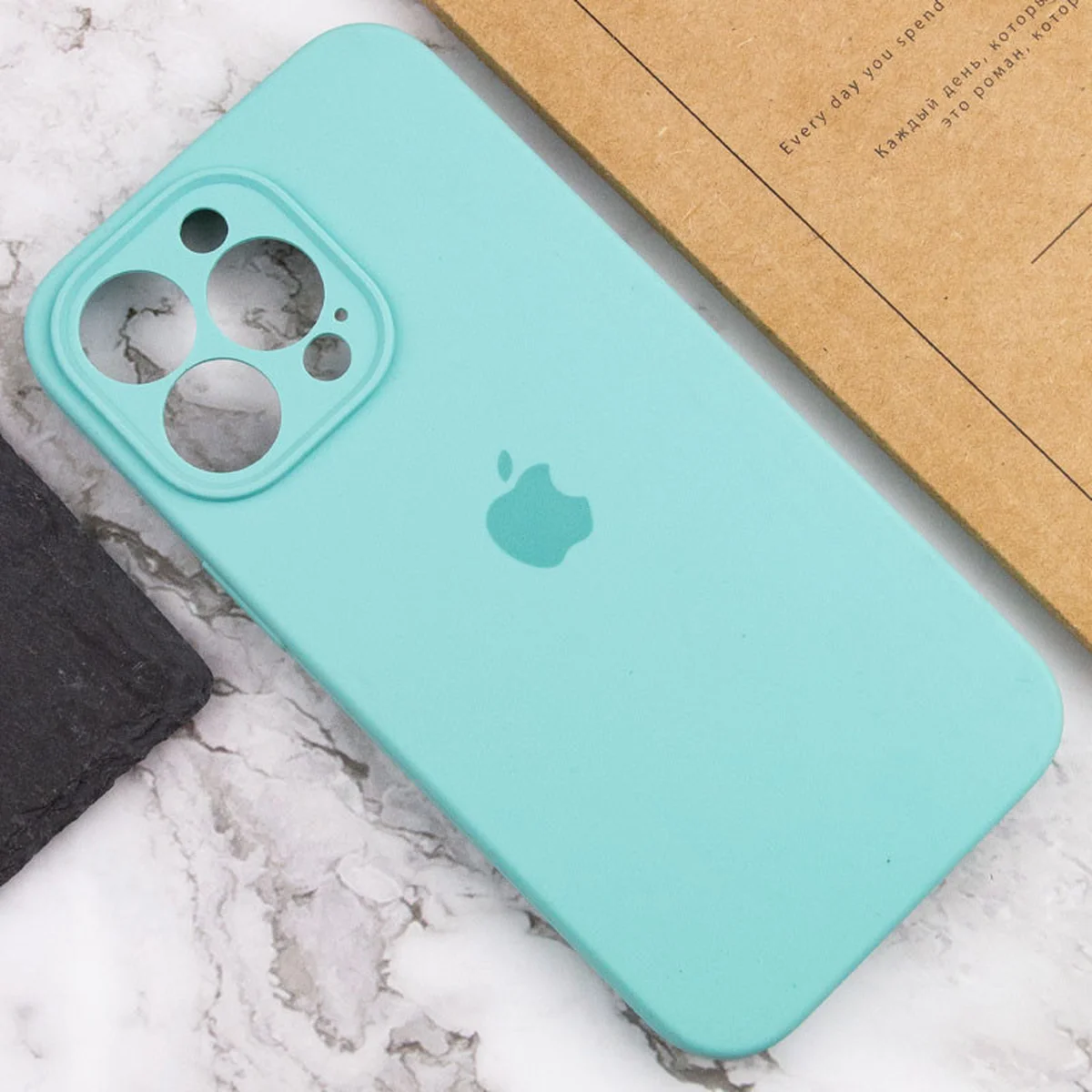 Чохол Silicone Case Full Camera Protective (AA) Apple iPhone 14 Pro (6.1") Бірюзовий / Marine Green