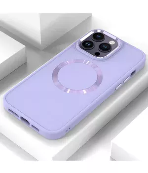 TPU чохол Bonbon Metal Style with MagSafe для Apple iPhone 14 Pro (6.1") Бузковий / Dasheen