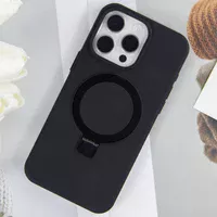 Чохол Silicone Case Full Protective NO LOGO with Ring для Apple iPhone 14 Pro (6.1") Black