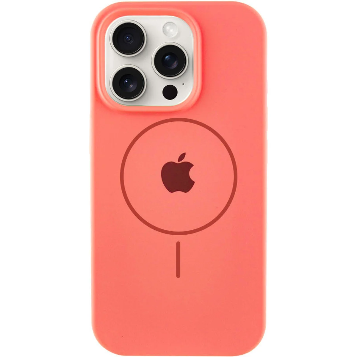 Чехол Silicone Case Full Protective (AA) with MagSafe для Apple iPhone 14 Pro (6.1") Арбузный / Watermelon red