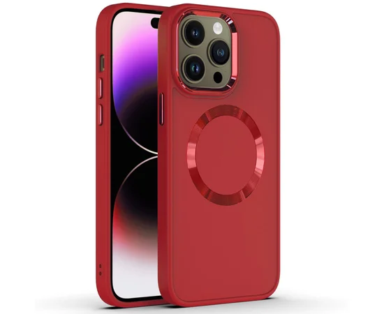 TPU чохол Bonbon Metal Style with MagSafe для Apple iPhone 14 Pro (6.1") Червоний / Red