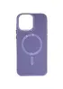 Кожаный чехол Bonbon Leather Metal Style with MagSafe для Apple iPhone 14 Pro (6.1") Серый / Lavender