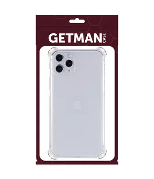 TPU чохол GETMAN Ease logo посилені кути для Apple iPhone 14 Pro (6.1") Безбарвний (прозорий)