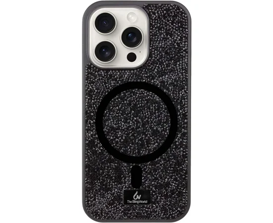 TPU чехол Bling World Rock Diamond with MagSafe для Apple iPhone 14 Pro (6.1") Black