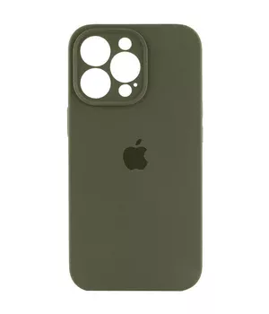 Чехол Silicone Case Full Camera Protective (AA) для Apple iPhone 14 Pro (6.1") Зеленый / Dark Olive