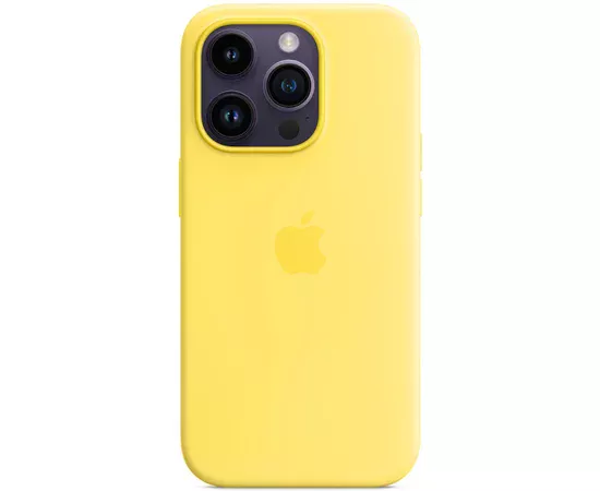 Чохол Silicone case (AAA) full with Magsafe для Apple iPhone 14 Pro (6.1") Жовтий / Canary Yellow