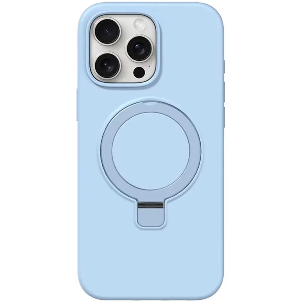 Чохол Silicone Case Full Protective NO LOGO with Ring для Apple iPhone 14 Pro (6.1") Blue