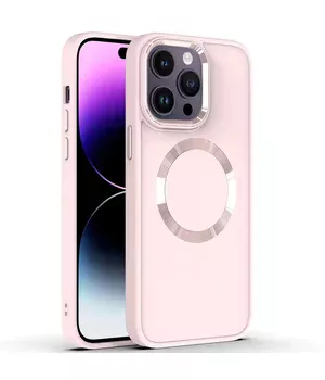 TPU чехол Bonbon Metal Style with MagSafe для Apple iPhone 14 Pro (6.1") Розовый / Light Pink