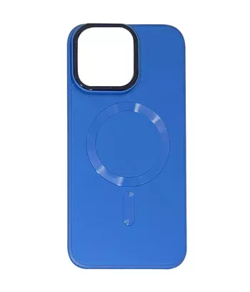 Шкіряний чохол Bonbon Leather Metal Style with MagSafe для Apple iPhone 14 Pro (6.1") Синій / Indigo