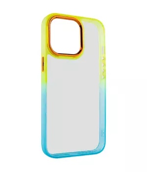 Чехол TPU+PC Fresh sip series для Apple iPhone 14 Pro (6.1") Бирюзовый / Оранжевый